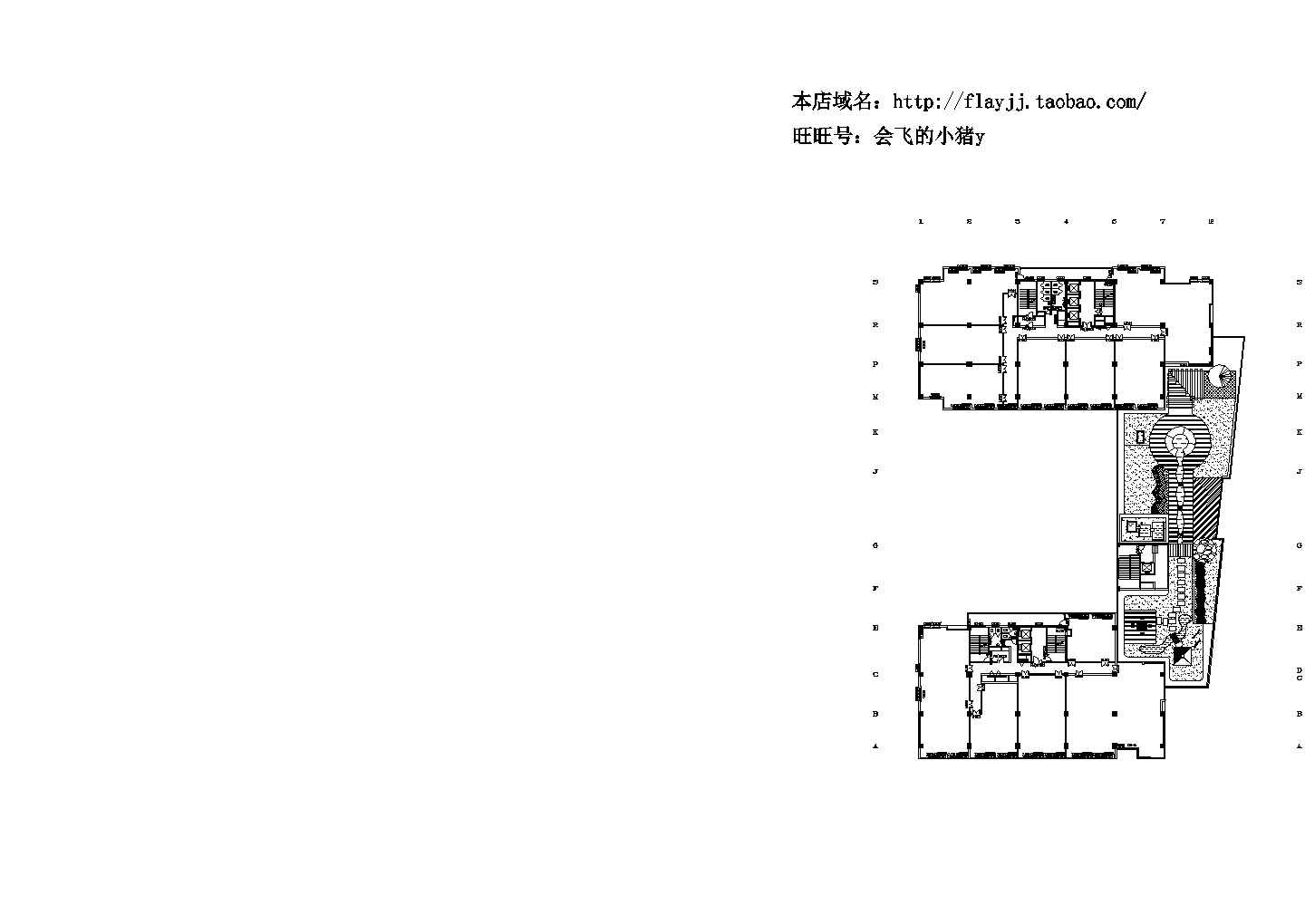 某裙房屋面平面设计CAD参考图