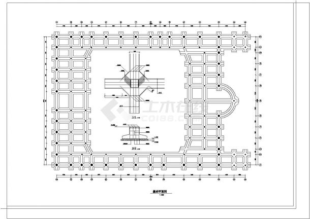 5千平米单层框架构体育馆建筑施工cad图，共八张-图一