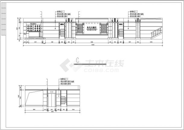 某地区现代商业酒店建筑方案设计施工CAD图纸-图二