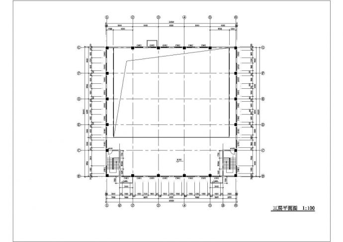 3层学校体育馆建筑施工图，共九张_图1