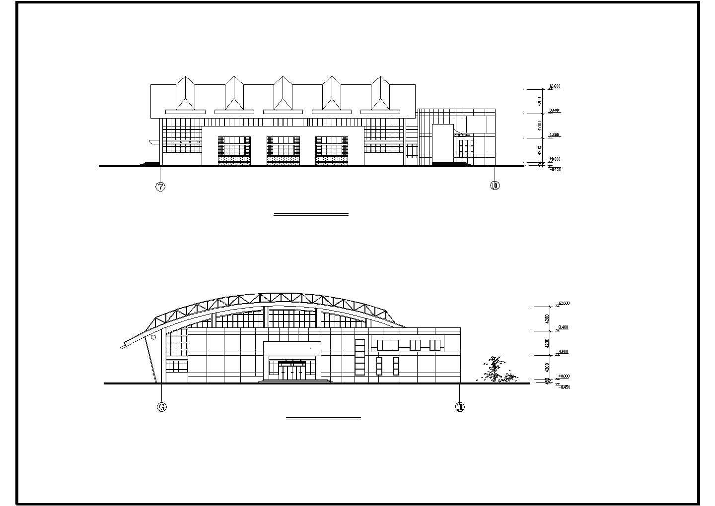 二层学校体育馆建筑方案设计图