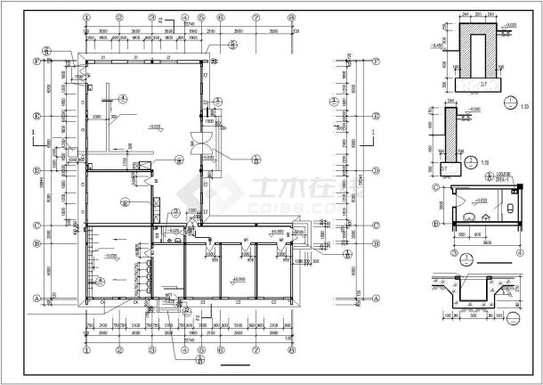 某地区现代职工餐厅建筑方案完整设计施工CAD图纸-图二
