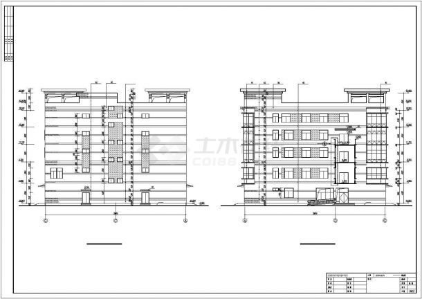 某地区现代商贸综合楼建筑方案设计施工CAD图纸-图一