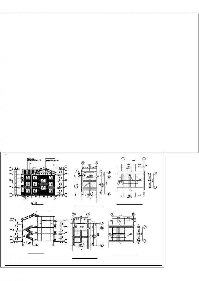 某地区民居式度假村招待所建筑方案设计施工CAD图纸_图1