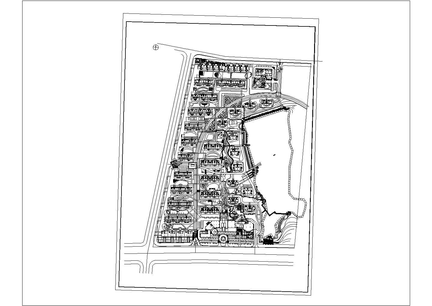 某地区市中心花园小区景观规划方案设计施工CAD图纸