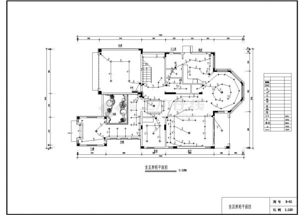 某市区中心别墅电气CAD设计图纸-图二
