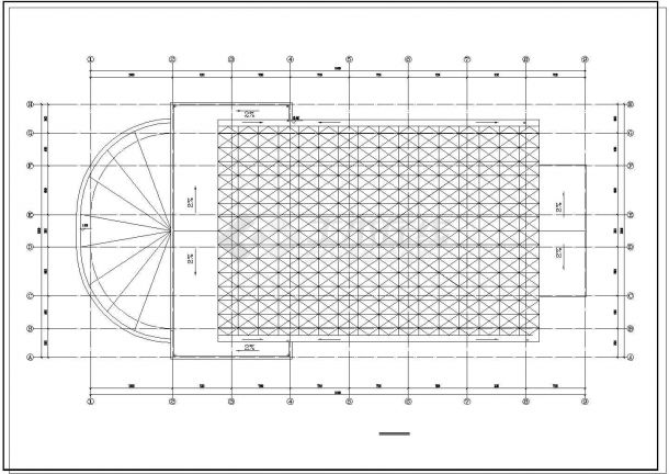 某2层室内体育馆建筑设计CAD图-图一