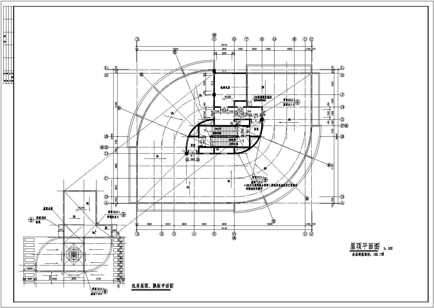 1.5万平米13层框架结构星级酒店建筑设计CAD图纸（含地下室层）