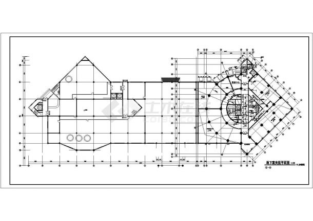湖州市某商业街2万平米2 2层框架结构商务大酒店建筑设计CAD图纸-图二