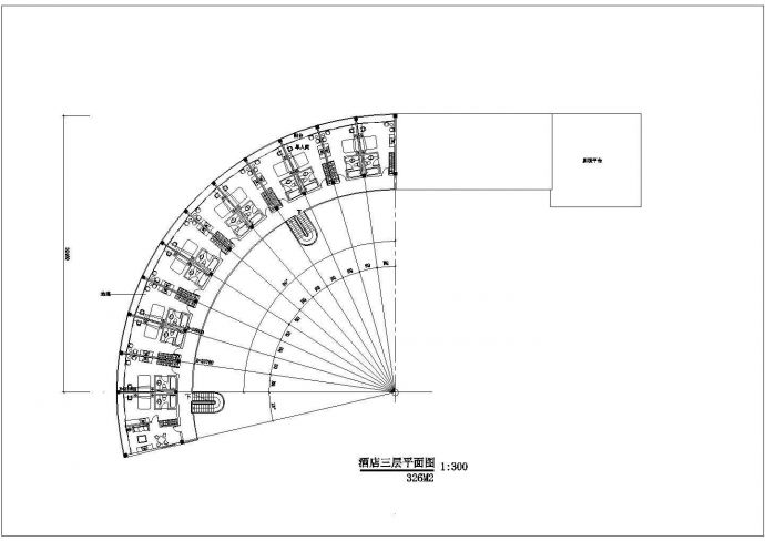 8000平米4层框架结构商务酒店建筑设计CAD图纸（含地下层）_图1