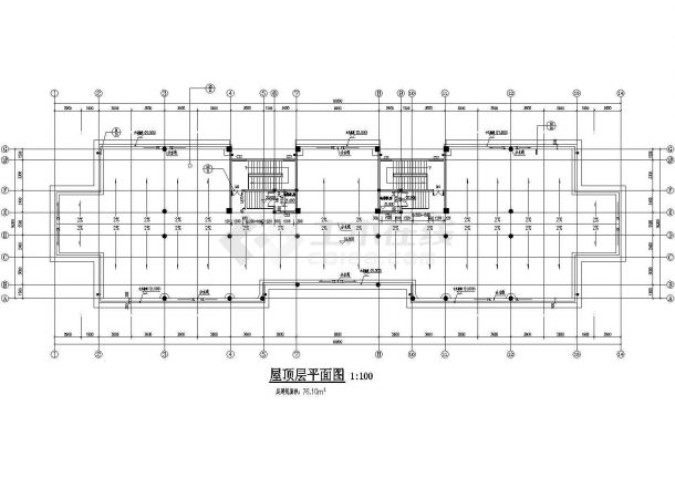 某五层框架办公楼建筑结构设计cad施工图-图二