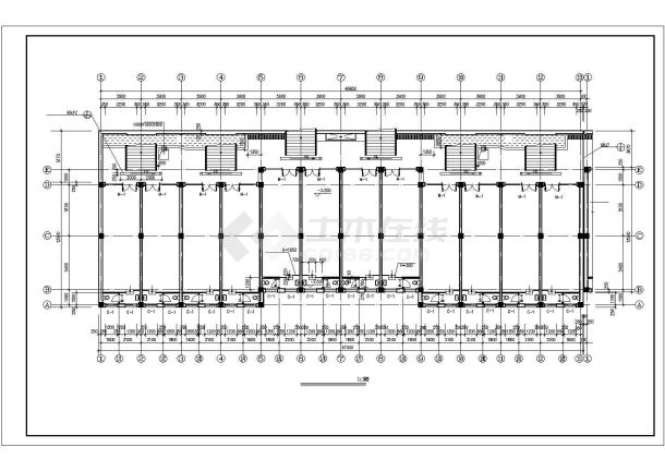 南昌市某商业街8200平米三层框架结构商业综合楼建筑设计CAD图纸-图一