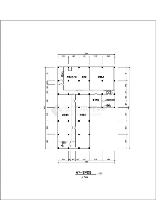 长春市某商业街17层框架结构商业办公综合楼平面设计CAD图纸-图一