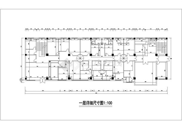 1500平米2层商务休闲中心平面装修施工设计CAD图纸-图一