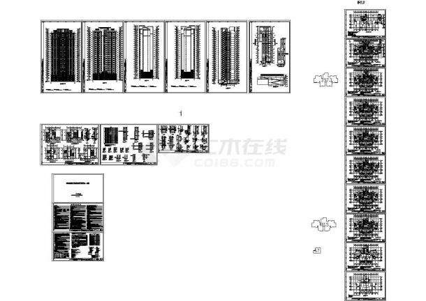 24层剪力墙结构高层住宅楼结构CAD施工图-图一