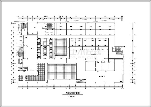 北京某五层商业百货商场局部平面布置设计CAD图纸（每层5100平米）-图一
