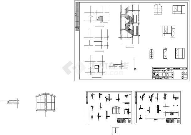 某别墅建筑施工图全套CAD完整全套大样图详细图-图一