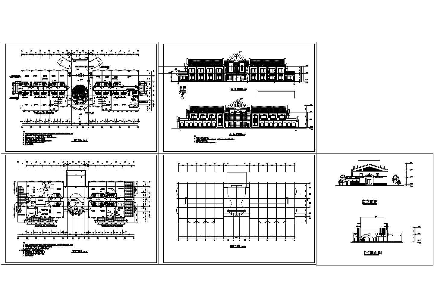 二层宾馆平立面施工图全套CAD完整全套大样图详细图