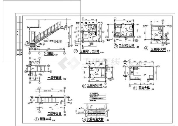 ....欧式别墅建筑结构施工图全套CAD完整全套大样图详细图-图一