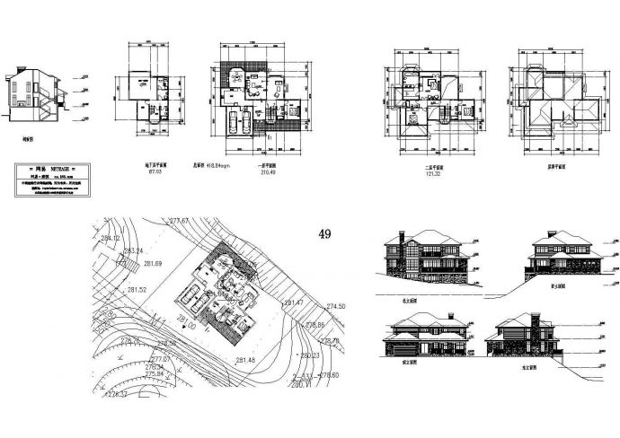 别墅设计带效果图4CAD完整全套大样图详细图纸_图1
