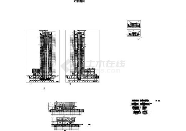 某三十七层国际贸易中心办公楼建筑施工图全套完整详细CAD-图一