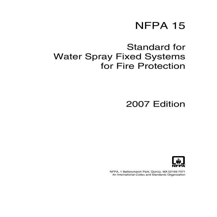 NFPA15   国美水喷雾灭火系统设计规范-图一