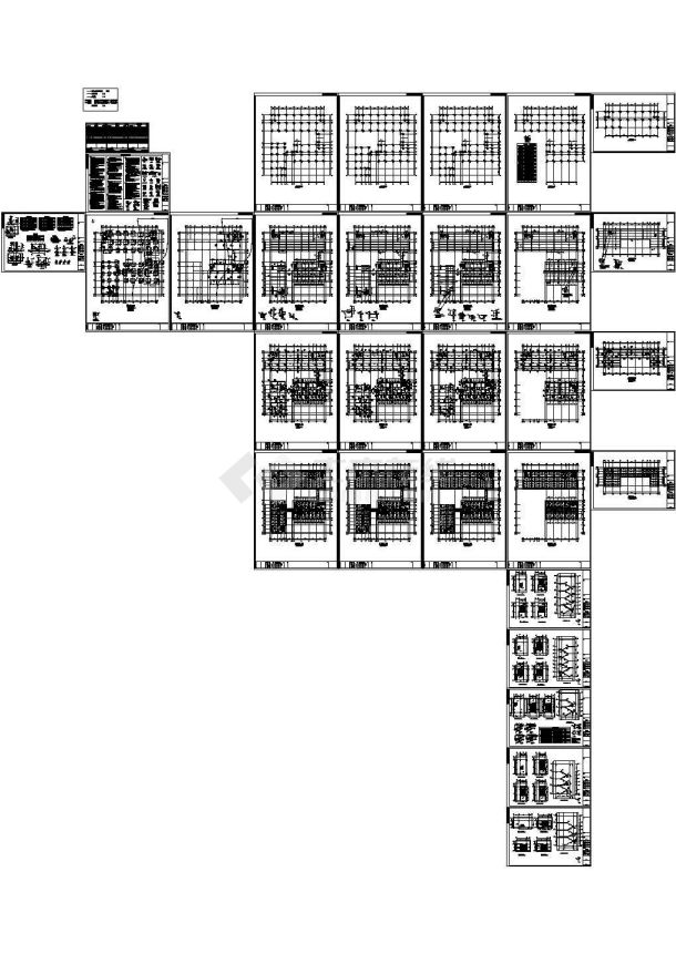 办公楼设计_地上五层框架结构办公楼结构施工CAD图-图二