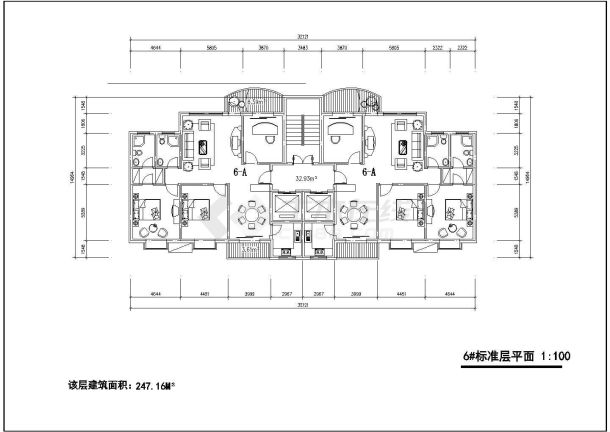 1楼梯2电梯2户：蝶形，2室2厅1书房.-图二