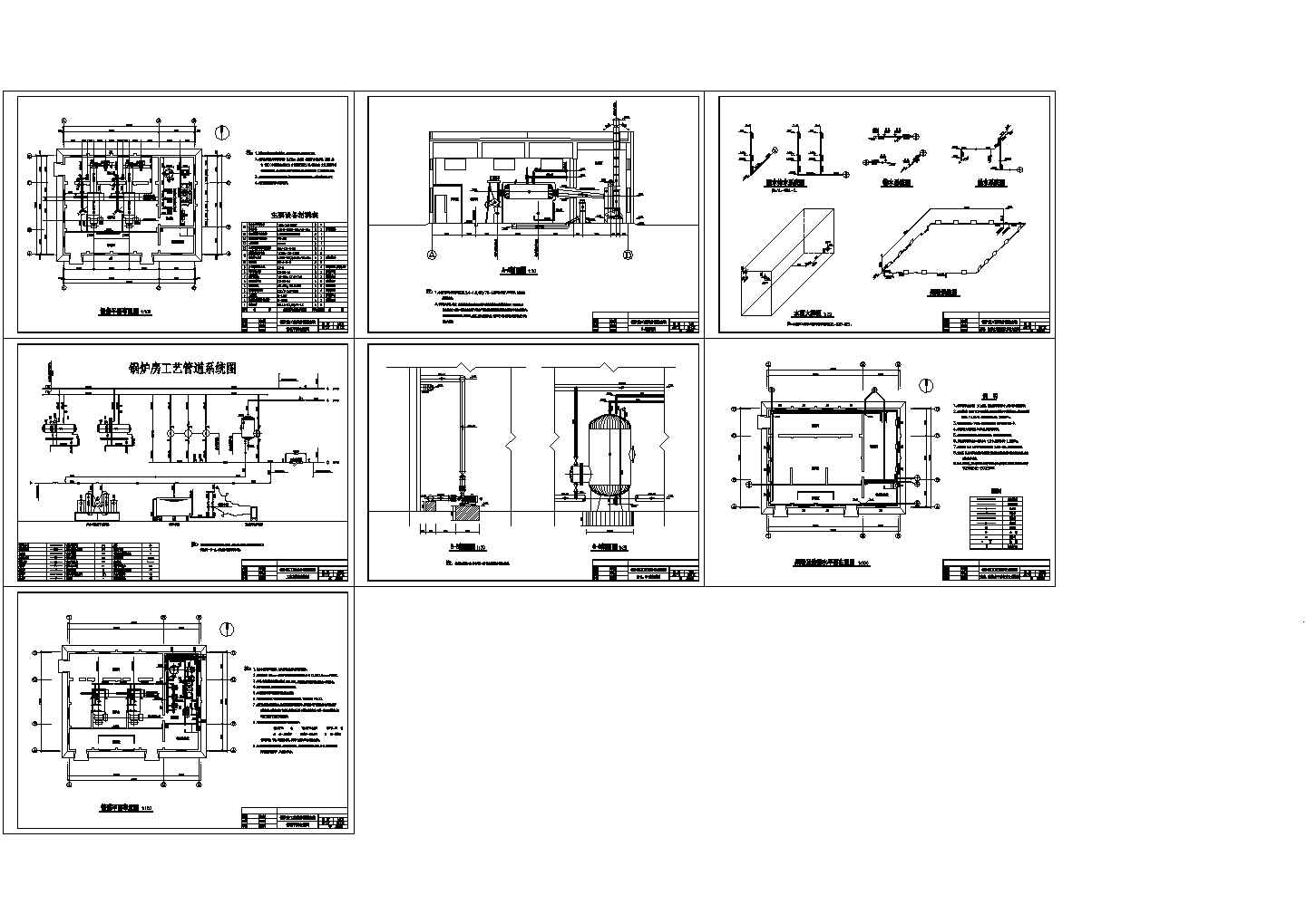 锅炉房工艺设备管道安装设计图纸