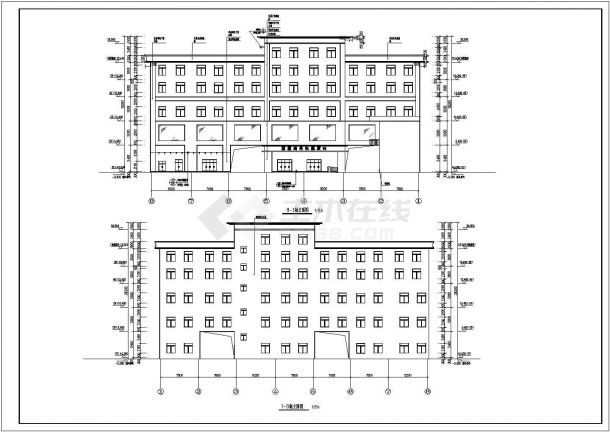 某5层钢框架结构综合楼设计方案CAD图纸-图二