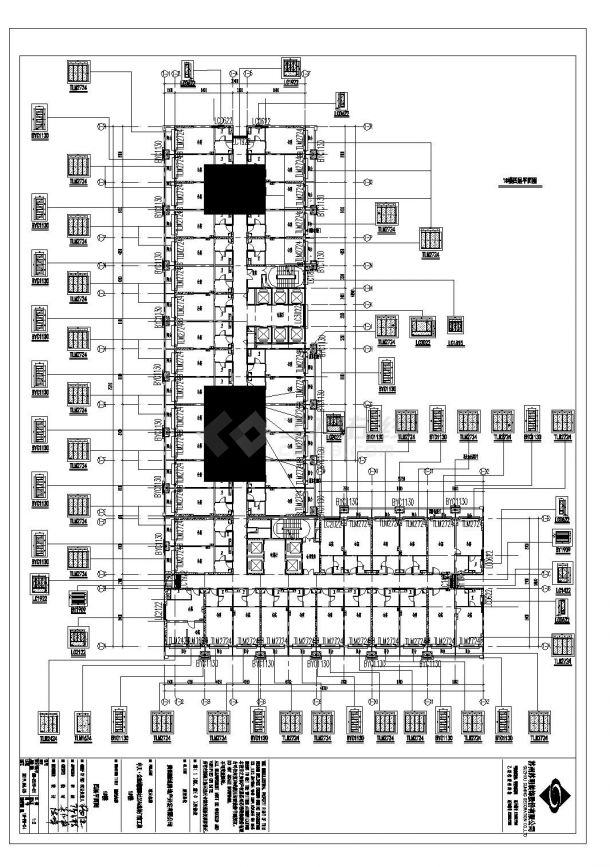 某地块一号楼幕墙门窗施工cad图纸-图二