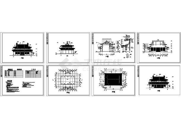 【苏州】某地金殿建筑全套施工设计cad图纸（含建筑设计说明）-图一