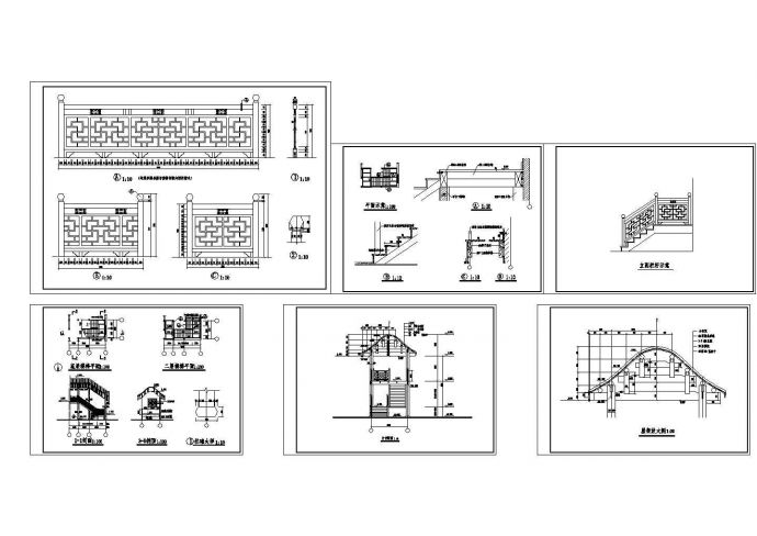 【杭州】某地景区多层古建楼梯全套建筑施工设计cad图_图1