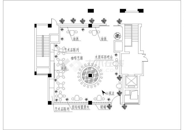 沈阳市某商业街2层框架结构百货商场平面设计CAD图纸-图一