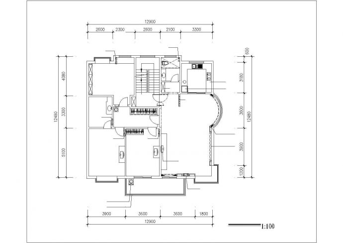 南京市玉山花园小区130平米户型装修施工设计CAD图纸_图1