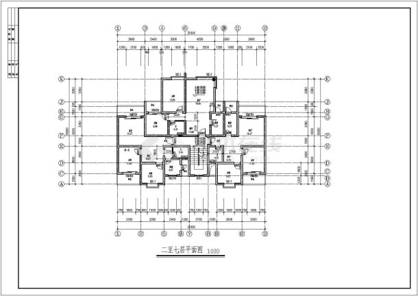 如东县某集资房建筑施工设计CAD图纸-图一