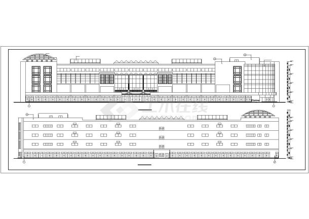 某商业街3.7万平米五层框架结构百货商场建筑设计CAD图纸-图二