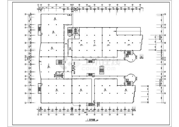 1.4万平米4层框架结构现代化商场建筑设计CAD图纸-图二