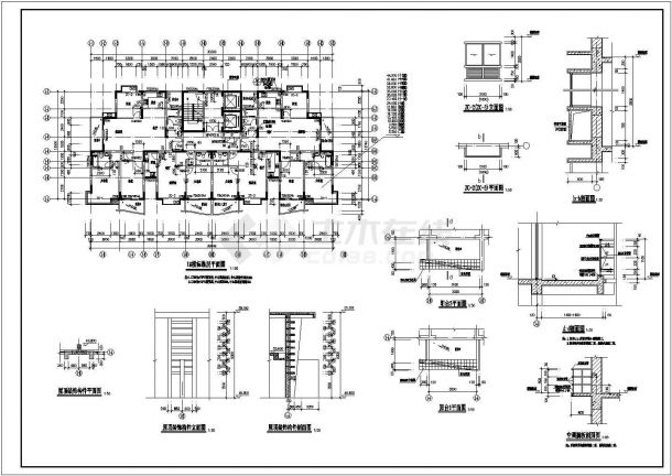 启东市金海岸高层住宅全套施工设计CAD图纸-图二