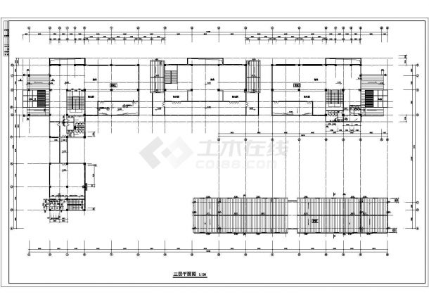2.7万平米4层框架结构商业综合楼建筑设计CAD图纸（含地下层）-图一