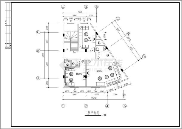 希尔顿国际酒店整体设计方案CAD图纸-图二