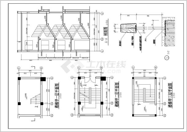 7100平米6层框架结构两栋联排商住楼建筑设计CAD图纸（1-2层商用）-图一
