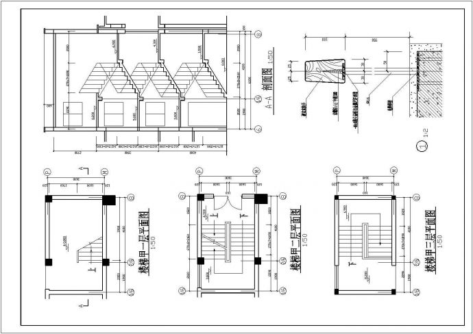 7100平米6层框架结构两栋联排商住楼建筑设计CAD图纸（1-2层商用）_图1