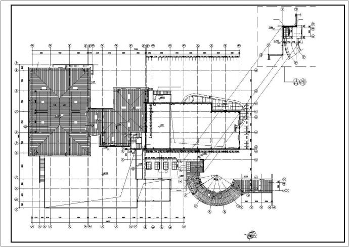 1800平米2+1层框架结构休闲会所建筑设计CAD图纸（含地下室和夹层）_图1