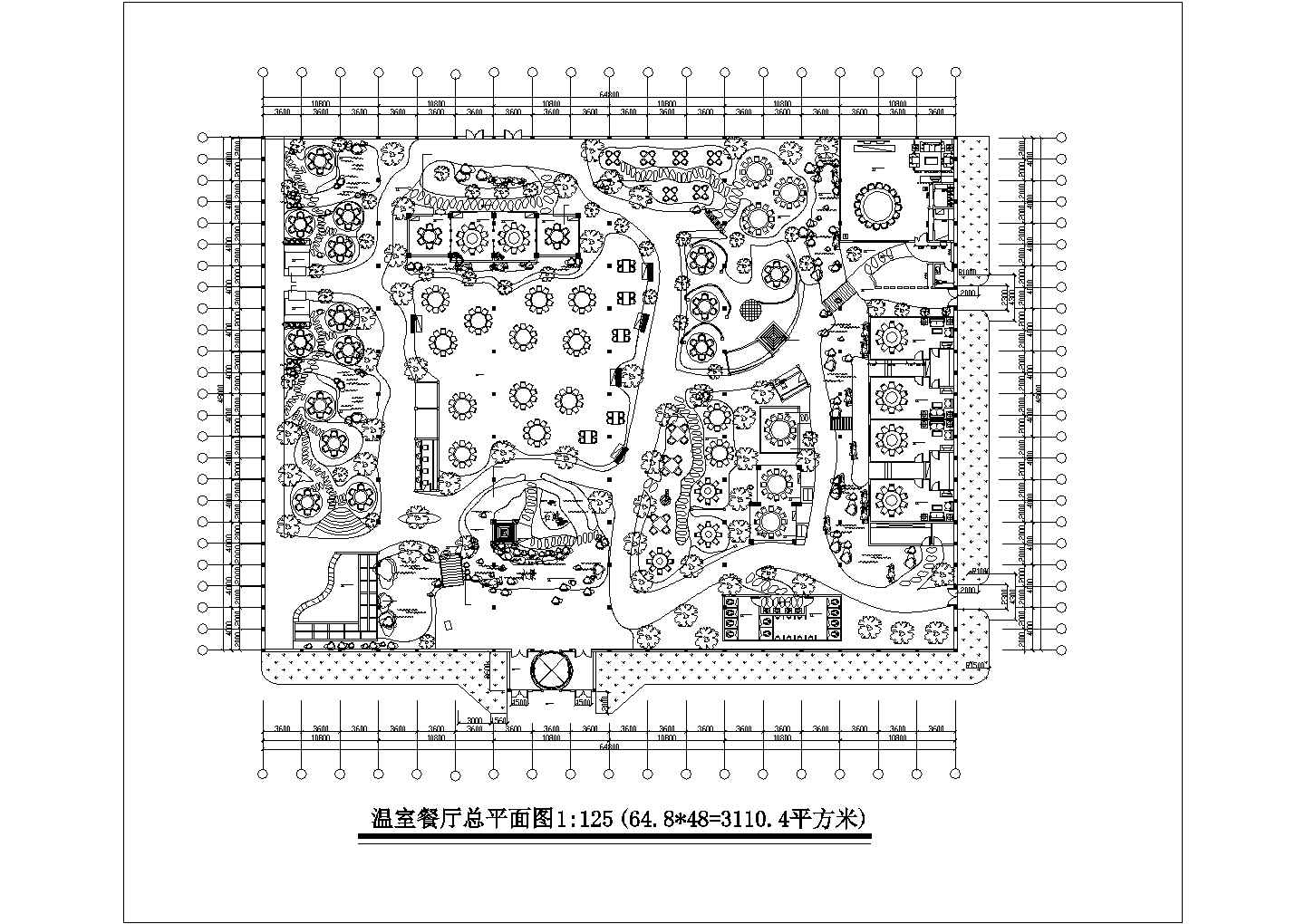 北京市王府街某高档中餐厅平面装修布置设计CAD图纸