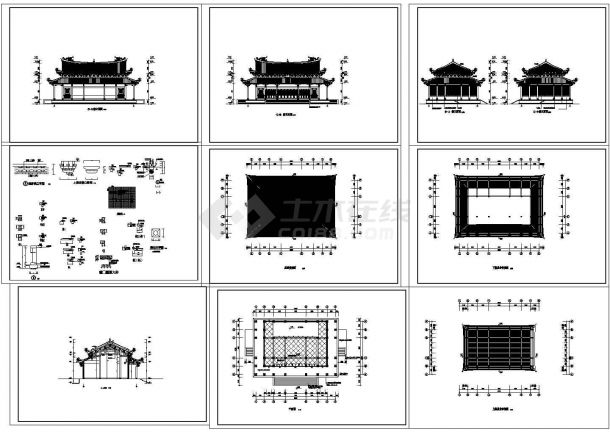 某地道家仿古建筑大殿全套建施cad图（含檐口屋顶大样图）-图一