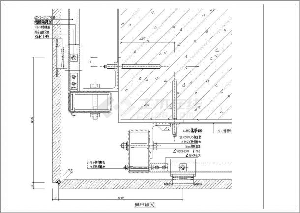 某工程预埋件节点设计CAD参考图-图一