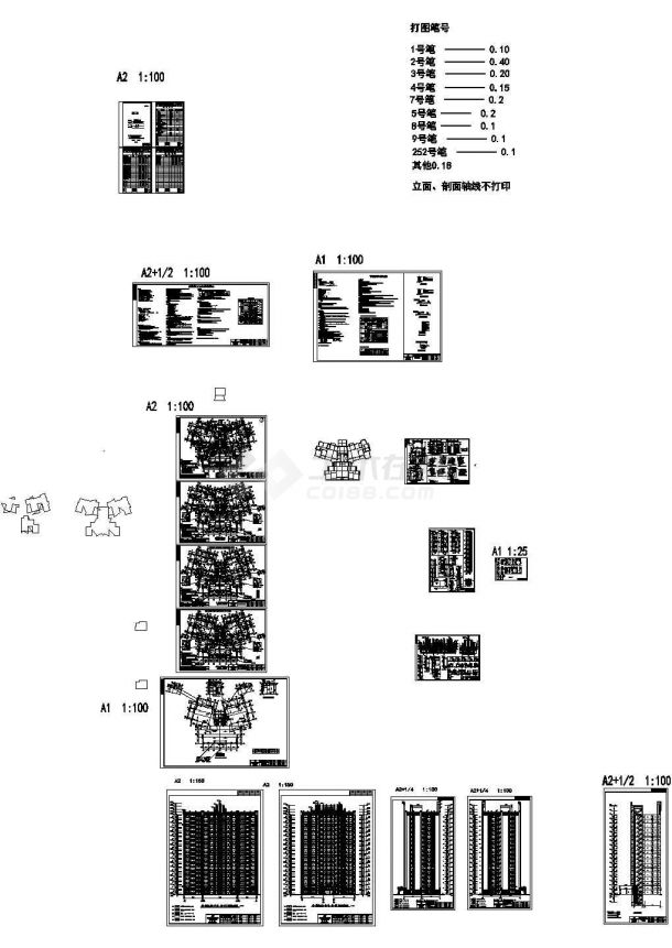 18层高层住宅楼建筑结构CAD施工图-图一