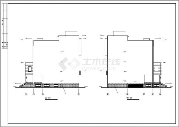 北京某大学占地1000平米五层框架结构学生餐厅建筑设计CAD图纸-图一