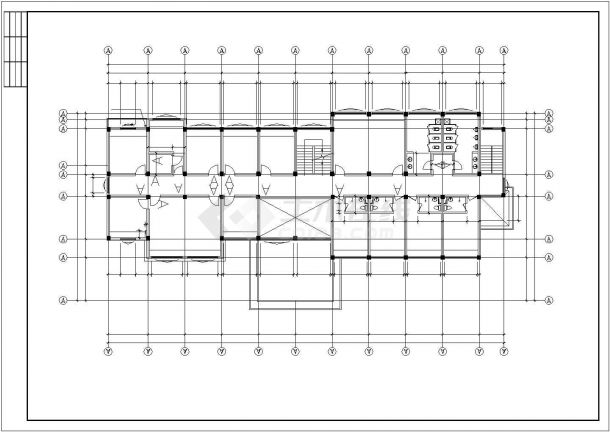 郑州某大学5900平米3层框架结构行政办公楼建筑设计CAD图纸-图一